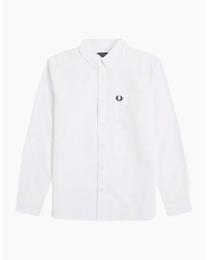 Fred Perry Long Sleeve Oxford Shirt - White