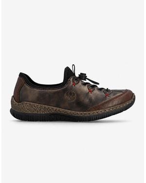 Rieker N3271 Slip-On Trainers Chestnut/Antique - Black