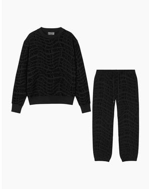 Versace Regular Fit Liquify All Over Logo Tracksuit - Black