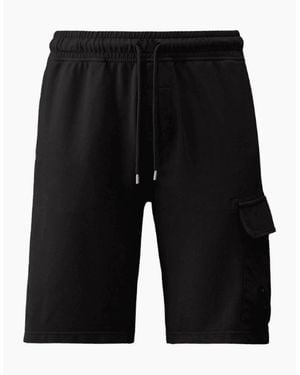 C.P. Company Light Fleece Lens Pocket Cargo Shorts - Black
