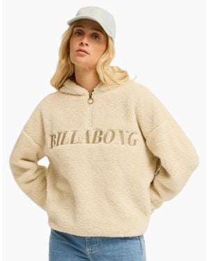 Billabong Ready To Go Hooded Half Zip Fleece - Natural