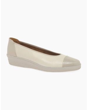 Gabor Petunia Accent Low Heeled Court Shoes - White