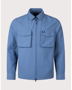 Fred Perry Regular Fit Ripstop Pocket Overshirt - Blue