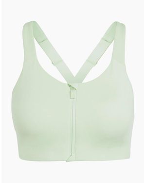 adidas High Impact Scoop Neck Sports Bra With Zipper - Green