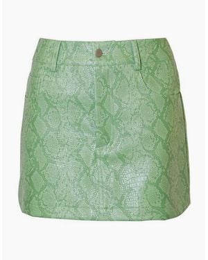 Amy Lynn Snake Patterned Mini 5 Pocket Skirt - Green