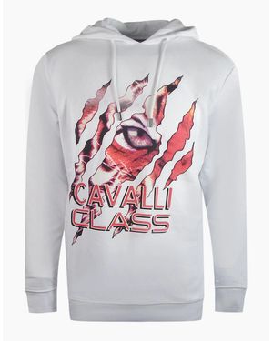 Roberto Cavalli Cavalli Class Peeking Tiger Design Hoodie - Grey