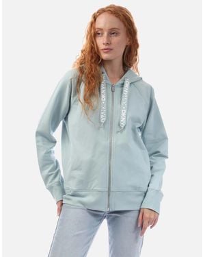 DKNY Two Tone Logo Zip Sweat Jacket - Blue