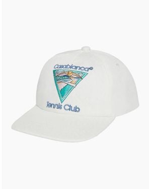 CASABLANCA Embroidered Cap Tennis Club Icon Off- Hat - Blue