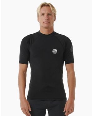 Rip Curl Rip Curl Icons Brushed Short Sleeve Rash Vest - Black