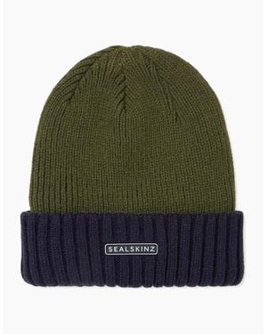 SealSkinz Bacton Waterproof Cold Weather Roll Cuff Beanie - Green