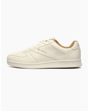Ben Sherman Original Campus Wide Fit Trainers Light Stone - White