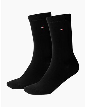 Tommy Hilfiger 2-Pack Classic Embroidered Logo Socks - Black