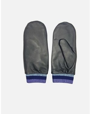 Nooki Design Lupin Leather Mittens - Blue