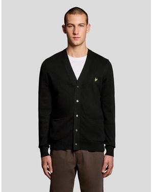 Lyle & Scott Cotton V-Neck Cardigan - Black