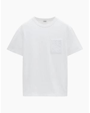 Loewe Tonal Logo Relaxed Fit Pocket T-Shirt - White