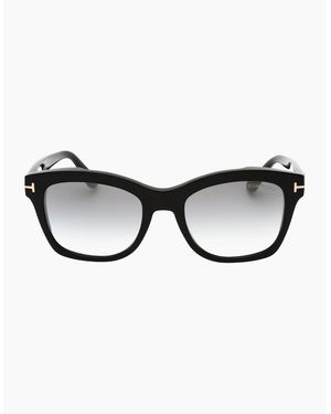 Tom Ford Lauren-02 Mirrored Lens Shiny Sunglasses - Brown