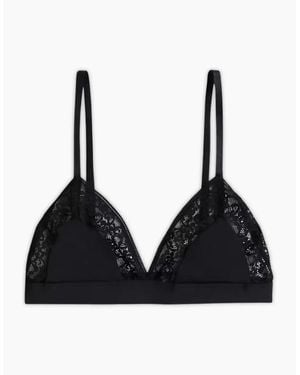 Tommy Hilfiger Th Comfort Lace Triangle Bra - Black