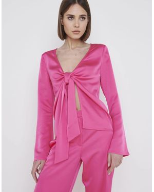 Pretty Lavish Ashley Tie Drape Top - Pink