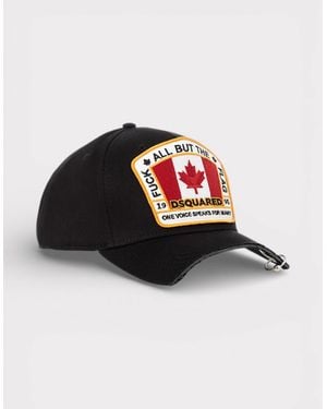 DSquared² Canadian Flag Baseball Cut Cap - Black
