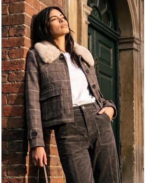 Nooki Design Gisele Wool Check Coat - Green