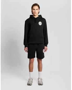 Lyle & Scott Graphic Badge Cotton Sweat Shorts - Black