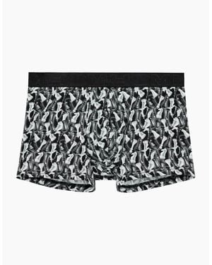 Hom Chess Print Boxer Trunk - Black