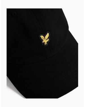 Lyle & Scott Golden Eagle Logo Curved Brim Dad Cap - Black