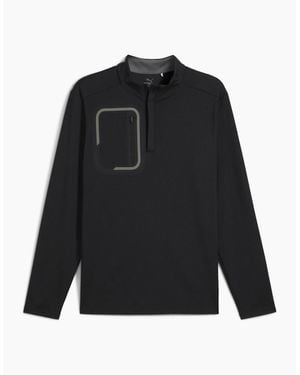 PUMA Tech Chest Pocket Funnel Neck Long Sleeve Jumper - Black