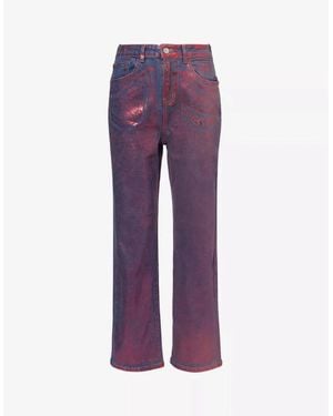 Amy Lynn Lupe Metallic Patterned Five Pocket Trousers - Purple