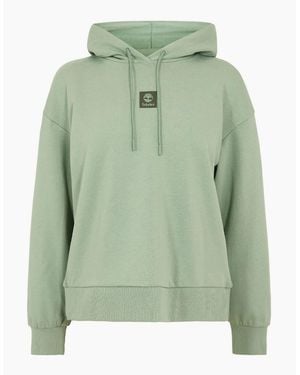 Timberland Stack Logo Hooded Neck Long Sleeve Sweatshirt - Green