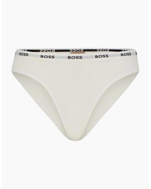 BOSS Logo Waistband Brief - White