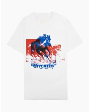 Givenchy Horse Print Cotton T Shirt - White