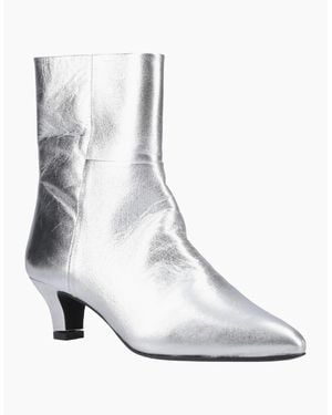 Hush Puppies Nahla Heel Leather Heeled Ankle Boots - White