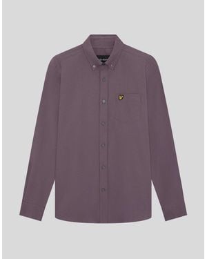Lyle & Scott Cotton Button Down Oxford Shirt - Purple