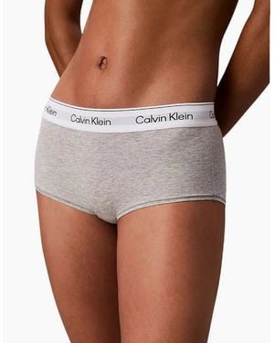 Calvin Klein Icon Cotton Modal Boy Short, Heather - Brown