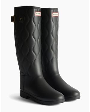 HUNTER Originals Refined Tall Rubber Wellington Boots - Black