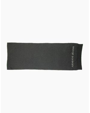 Armani Jeans Logo Reversible Scarf Dark - Black