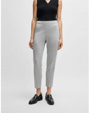 BOSS Tilunara Solid Patterned Slim Chinos - Grey