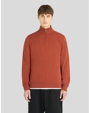 Lyle & Scott Superfine Cotton 1/4 Zip Sweatshirt - Red