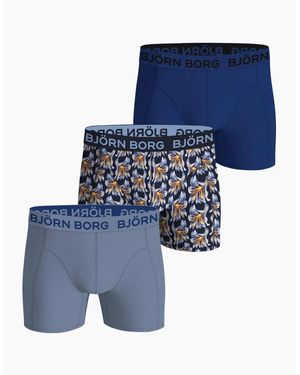 Björn Borg 3-Pack Floral Print Boxer Briefs, Mix - Blue