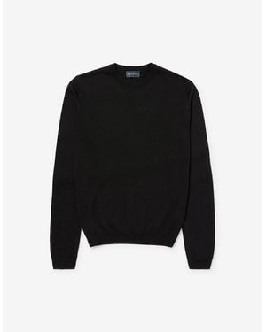 Oliver Sweeney Merino Wool Crew Neck Jumper - Black
