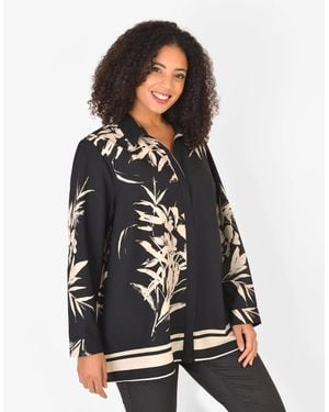 Live Unlimited London Abstract Border Print Shirt - White