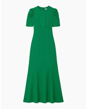 Ro&zo Petite Belle Puff-Sleeve Dress - Green
