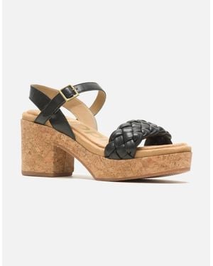 Hush Puppies Poppy Quarter Strap Leather Sandals - Black
