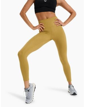 Roxy Heart Into It Ankle High Waist Leggings - Yellow