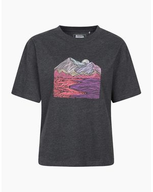 Mountain Warehouse Ladies Landscape Boxy T-Shirt - Black