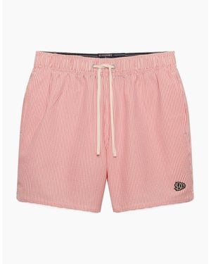 Superdry Seer Sucker 15 Swim Shorts - Pink
