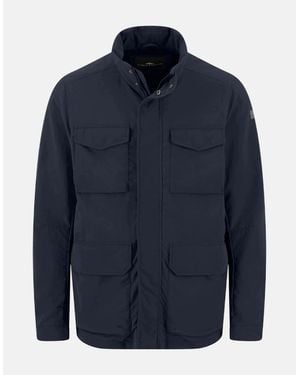 Fynch-Hatton Stand Collar Field Jacket Dark - Blue