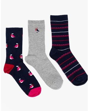 Totes Toasties Ankle Cotton Blend 3 Pack Socks Robin - Blue