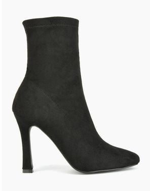XY London Ladies Paula Side Zip Stiletto Heel Ankle Boots - Black